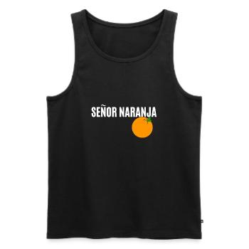 Señor Naranja - Men's Premium Organic Tank Top - black - Front - AI Model Male 178 light (178cm)