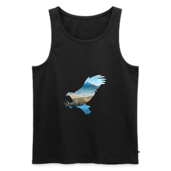 Koenig the Luefte Adler nature montagnes - Débardeur bio Premium Homme - noir - Devant - AI Model Male 178 light (178cm)