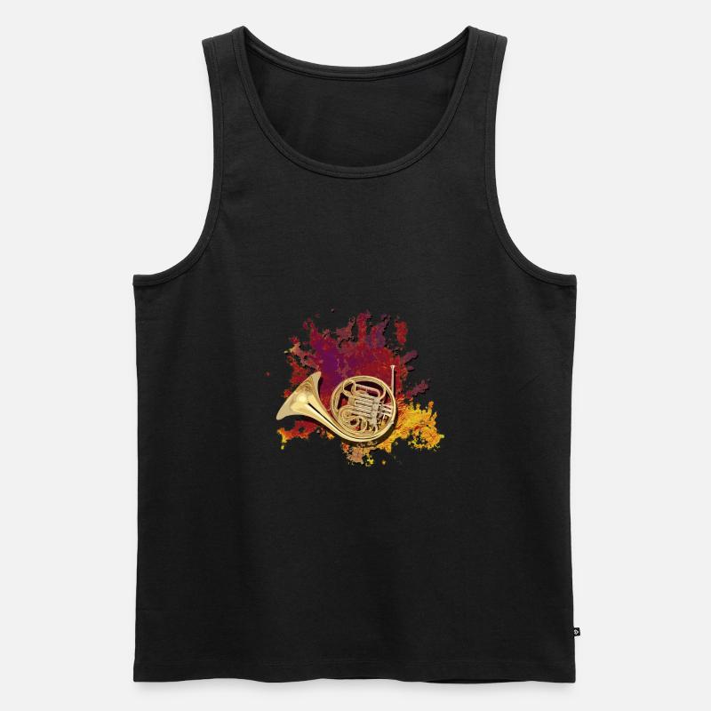 Waldhorn - Männer Premium Bio Tank Top - Schwarz