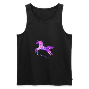 einhorn - Männer Premium Bio Tank Top - Schwarz - Vorne - Michal (187cm)