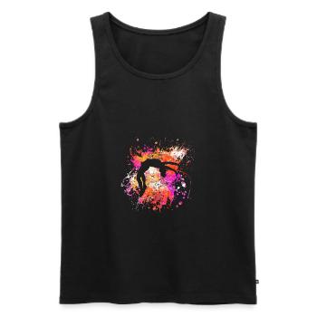 gymnaste turner souffle de couleur - Débardeur bio Premium Homme - noir - Devant - Michal (187cm)