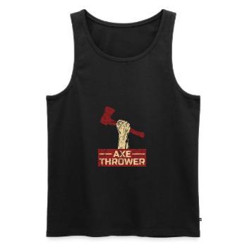 Axtwerfer Geschenk - Männer Premium Bio Tank Top - Schwarz - Vorne - AI Model Male 178 light (178cm)