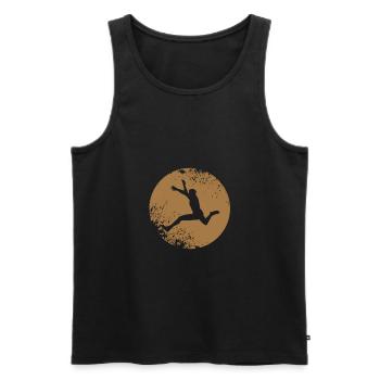 long jump freerunning parkour - Men's Premium Organic Tank Top - black - Front - AI Model Male 178 light (178cm)