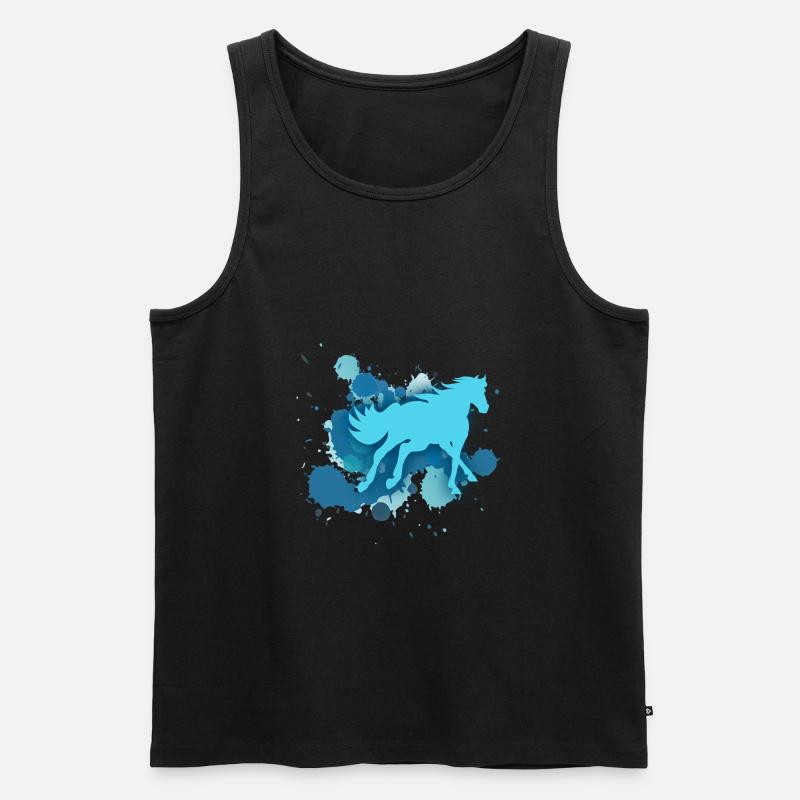 pferd reiten hobby - Männer Premium Bio Tank Top - Schwarz