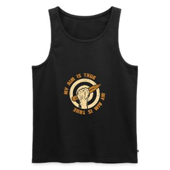 Messer werfen Sport - Männer Premium Bio Tank Top - Schwarz - Vorne - Michal (187cm)