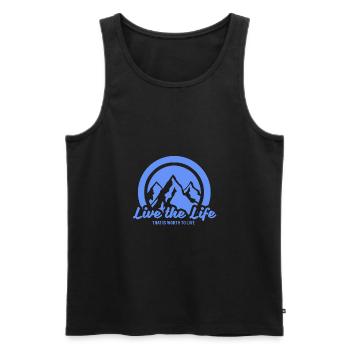 natur - Männer Premium Bio Tank Top - Schwarz - Vorne - AI Model Male 178 light (178cm)