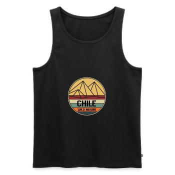 chile land retro - Männer Premium Bio Tank Top - Schwarz - Vorne - AI Model Male 178 light (178cm)