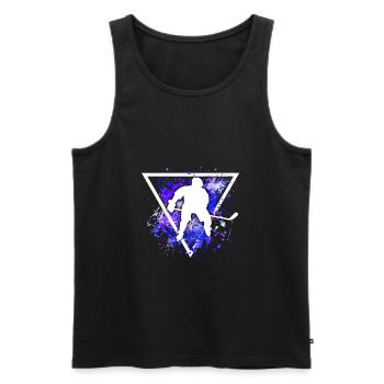 ice Hockey - Men's Premium Organic Tank Top - black - Front - AI Model Male 178 light (178cm)