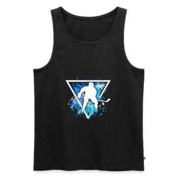hockey - Men's Premium Organic Tank Top - black - Front - AI Model Male 178 light (178cm)