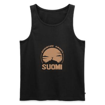 suomi - Débardeur bio Premium Homme - noir - Devant - AI Model Male 178 light (178cm)