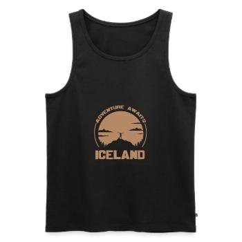 Iceland - Men's Premium Organic Tank Top - black - Front - Michal (187cm)