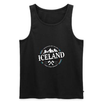 Iceland - Men's Premium Organic Tank Top - black - Front - Michal (187cm)