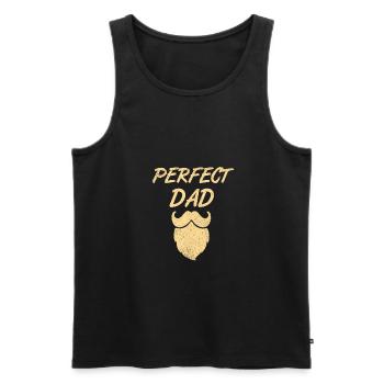 Vater - Männer Premium Bio Tank Top - Schwarz - Vorne - Michal (187cm)
