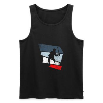 hockey - Männer Premium Bio Tank Top - Schwarz - Vorne - Michal (187cm)