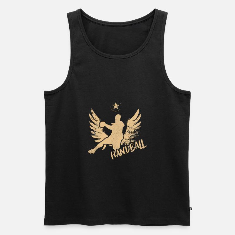 handball wurf sprung geschenk - Männer Premium Bio Tank Top - Schwarz
