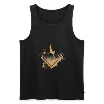 turnen barren turner - Männer Premium Bio Tank Top - Schwarz - Vorne - AI Model Male 178 light (178cm)