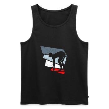 swimmer swimmer - Men's Premium Organic Tank Top - black - Front - Michal (187cm)