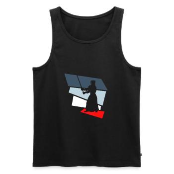 kendo retro - Men's Premium Organic Tank Top - black - Front - Michal (187cm)