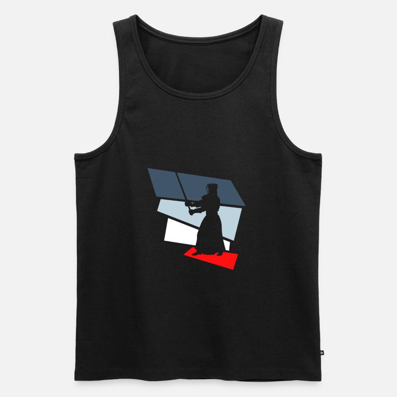 kendo retro - Männer Premium Bio Tank Top - Schwarz