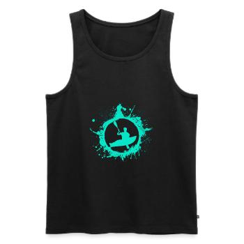 canoe - Men's Premium Organic Tank Top - black - Front - AI Model Male 178 light (178cm)