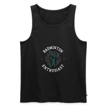 badminton - Men's Premium Organic Tank Top - black - Front - AI Model Male 178 light (178cm)
