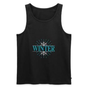 winter - Men's Premium Organic Tank Top - black - Front - AI Model Male 178 light (178cm)