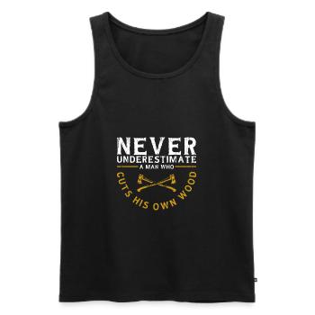 Holzfäller Woods Cutter - Männer Premium Bio Tank Top - Schwarz - Vorne - Michal (187cm)