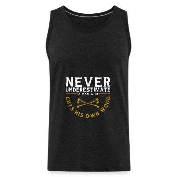 Holzfäller Woods Cutter - Männer Premium Bio Tank Top - Anthrazit - Vorne - Alexander (188cm)