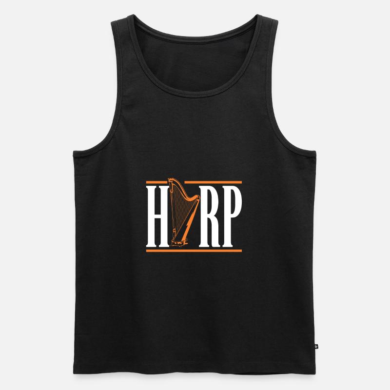 Harfe - Männer Premium Bio Tank Top - Schwarz