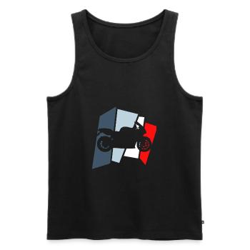 retro motorcycle racing motor - Men's Premium Organic Tank Top - black - Front - AI Model Male 178 light (178cm)