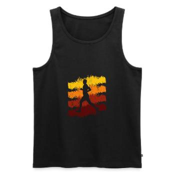 Jog - Men's Premium Organic Tank Top - black - Front - AI Model Male 178 light (178cm)