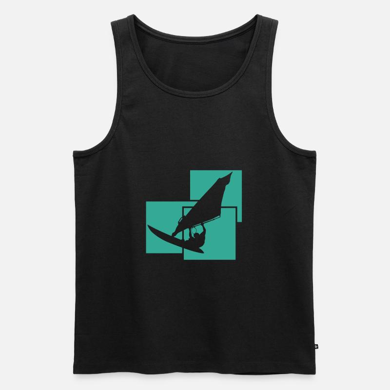 Windsurfen - Männer Premium Bio Tank Top - Schwarz
