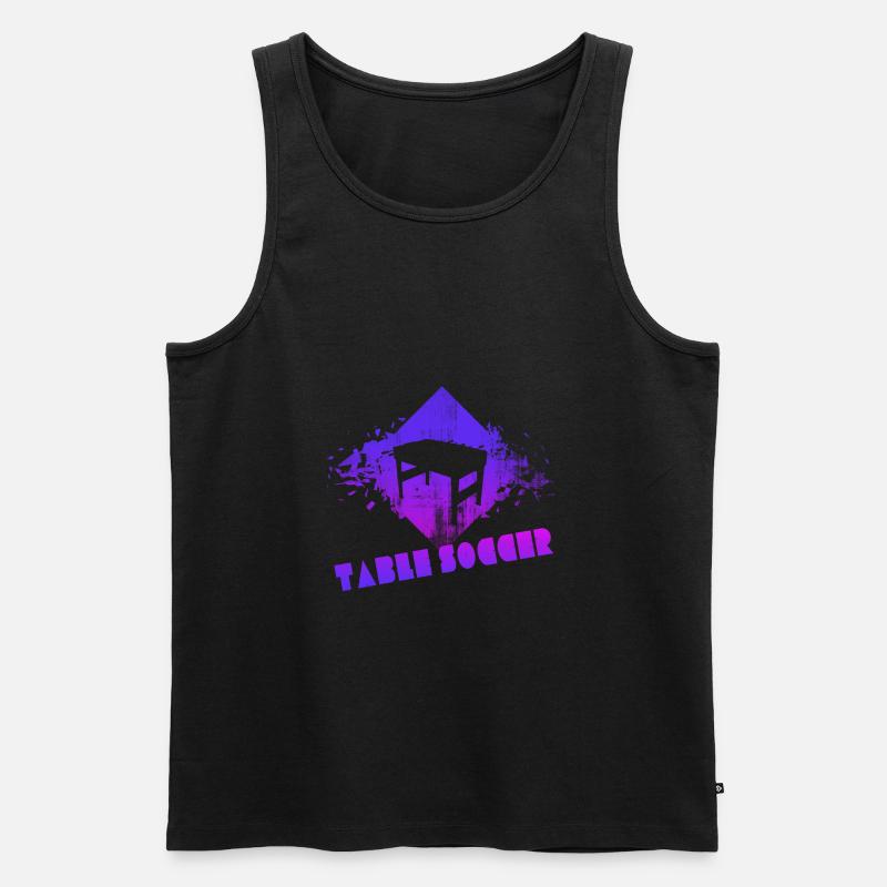 kicker tischfussball geschenk neon - Männer Premium Bio Tank Top - Schwarz