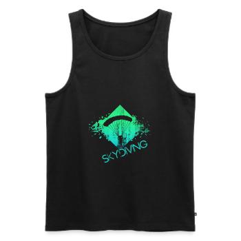 skydiving parachuting parachute - Men's Premium Organic Tank Top - black - Front - AI Model Male 178 light (178cm)