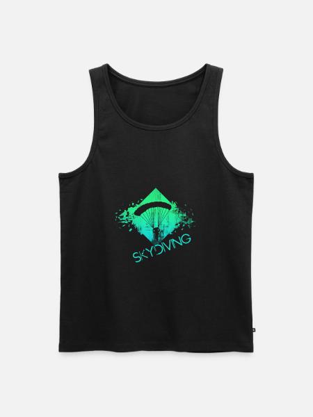skydiving parachuting parachute - Men's Premium Organic Tank Top - black