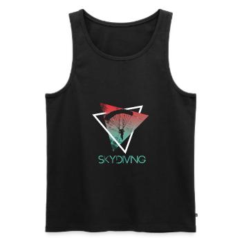 parachutist gift parachute - Men's Premium Organic Tank Top - black - Front - Michal (187cm)