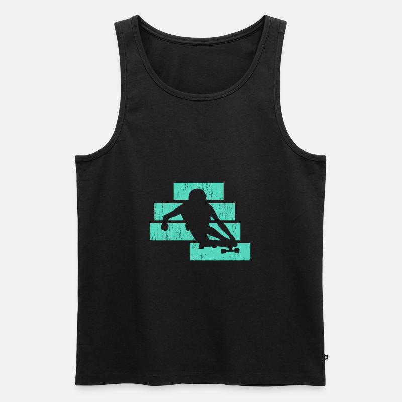 Longboard - Männer Premium Bio Tank Top - Schwarz