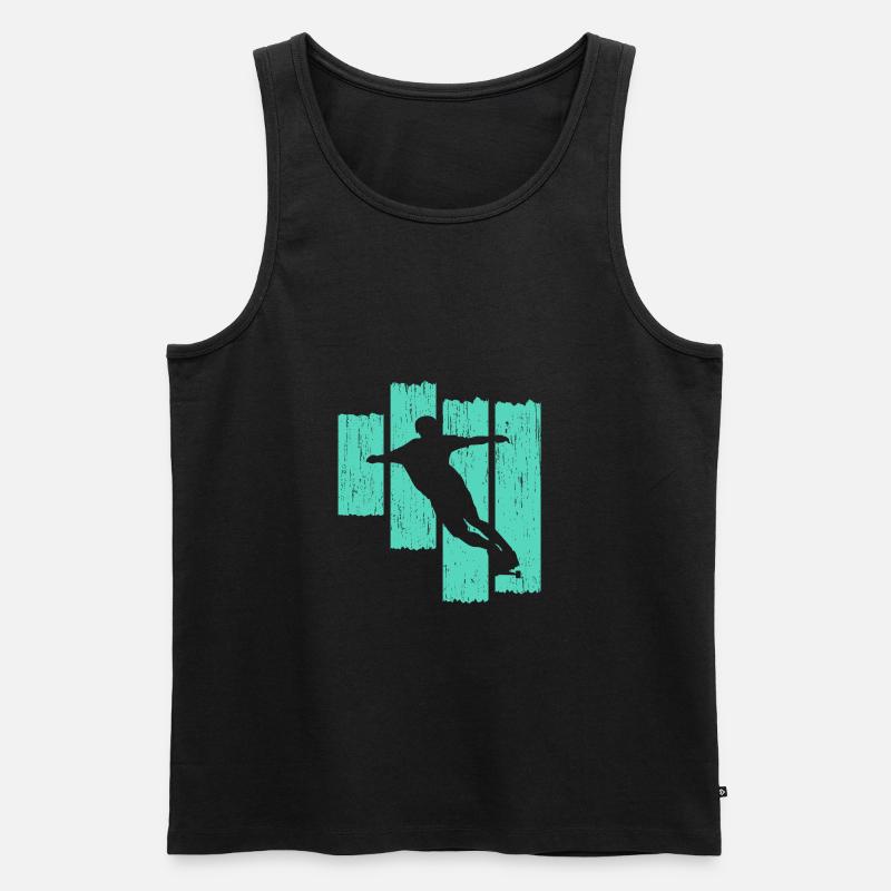 Longboard - Männer Premium Bio Tank Top - Schwarz