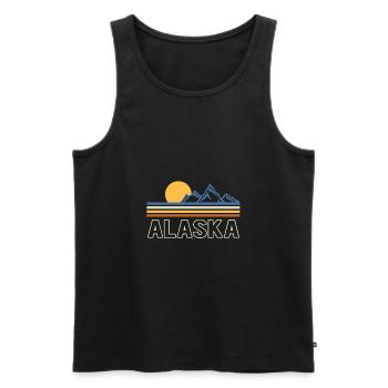 cadeau rétro des montagnes de l'alaska - Débardeur bio Premium Homme - noir - Devant - Michal (187cm)