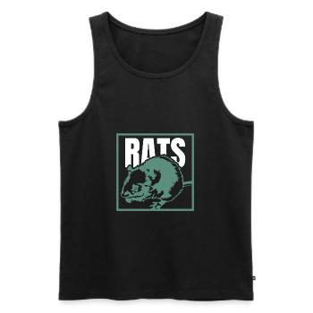 Ratte - Männer Premium Bio Tank Top - Schwarz - Vorne - Michal (187cm)