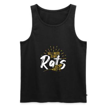 Ratte - Männer Premium Bio Tank Top - Schwarz - Vorne - Michal (187cm)