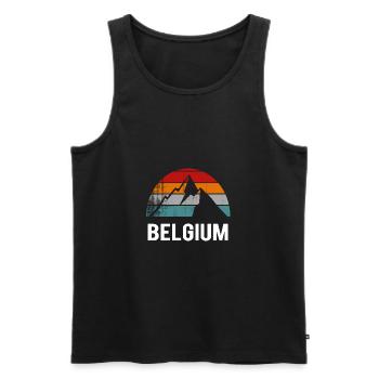 belgium belgien - Männer Premium Bio Tank Top - Schwarz - Vorne - AI Model Male 178 light (178cm)