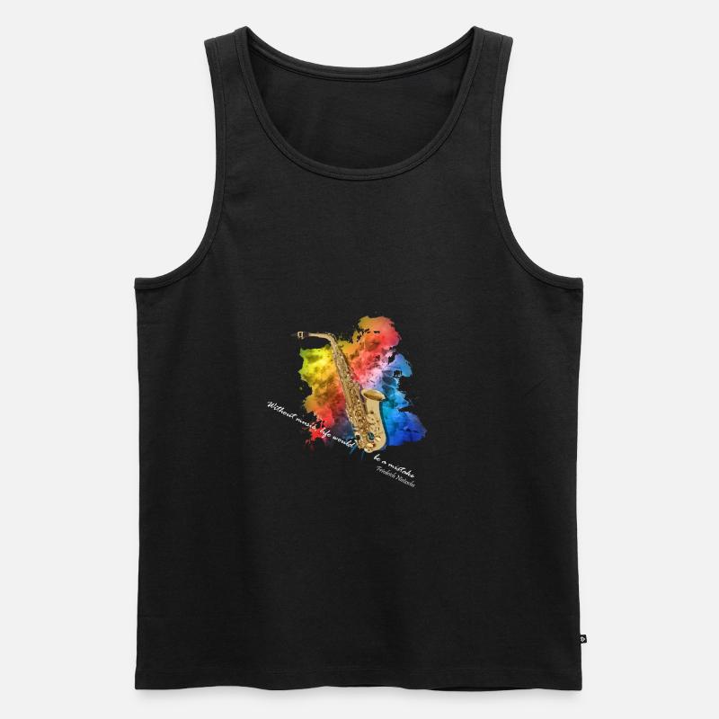 saxophon - Männer Premium Bio Tank Top - Schwarz