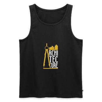 Architecture - Men's Premium Organic Tank Top - black - Front - AI Model Male 178 light (178cm)