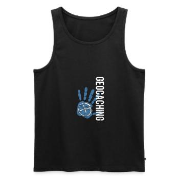 geocaching - Männer Premium Bio Tank Top - Schwarz - Vorne - AI Model Male 178 light (178cm)