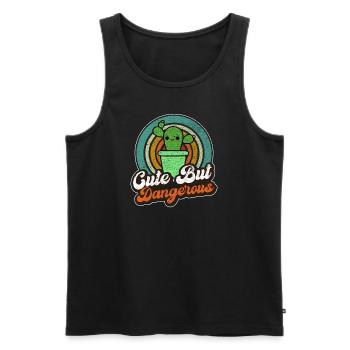 Niedlich, aber gefährlich - Männer Premium Bio Tank Top - Schwarz - Vorne - Michal (187cm)