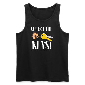 Wir haben die Schlüssel - Männer Premium Bio Tank Top - Schwarz - Vorne - Michal (187cm)