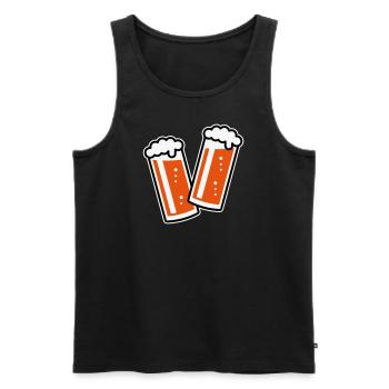 2 Altbiergläser Stoßen An (Bier / Altbier / 3C) - Männer Premium Bio Tank Top - Schwarz - Vorne - AI Model Male 178 light (178cm)