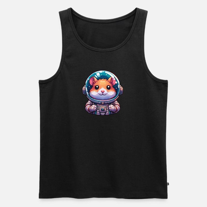 Hamster-Astronaut - Männer Premium Bio Tank Top - Schwarz