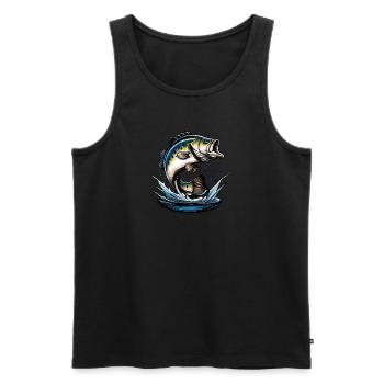 Springender Bass Fisch - Männer Premium Bio Tank Top - Schwarz - Vorne - Michal (187cm)